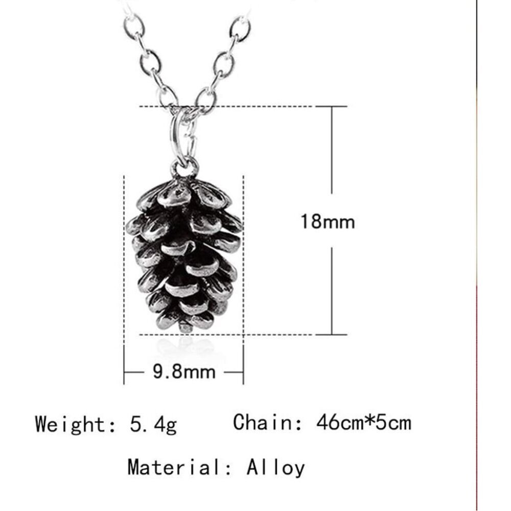Metal Pine Nuts Necklace Charm Retro Pinecone Nut Plant Specimen Pendants Neckla - Picture 4 of 4